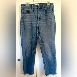 Madewell High-Rise Ankle Cropped Jeans in Light Blue Wash